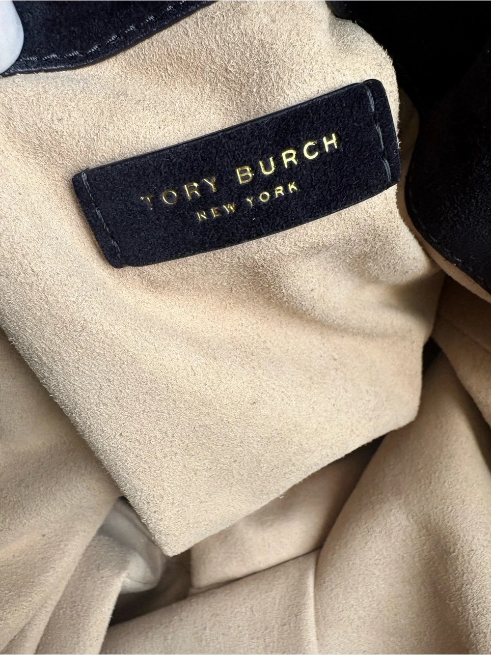 Tory Burch Large Slouchy Suede Shoulder Bag Blue EUC